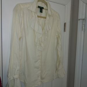Ralph Lauren Romantic Ruffles Linen Blouse